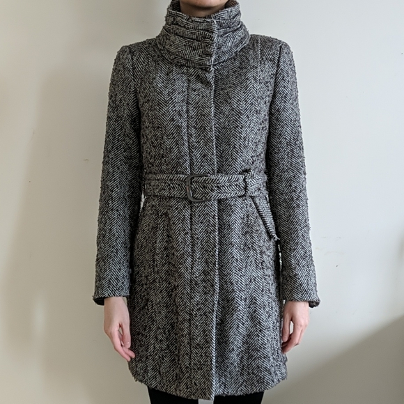 Zara Tweed Pea Coat - Picture 1 of 11